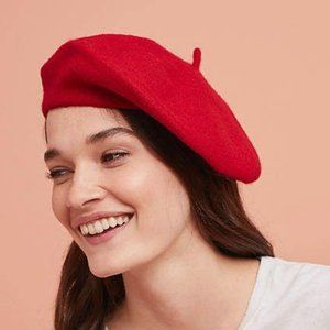 Anthropologie Bonnie Beret in Red